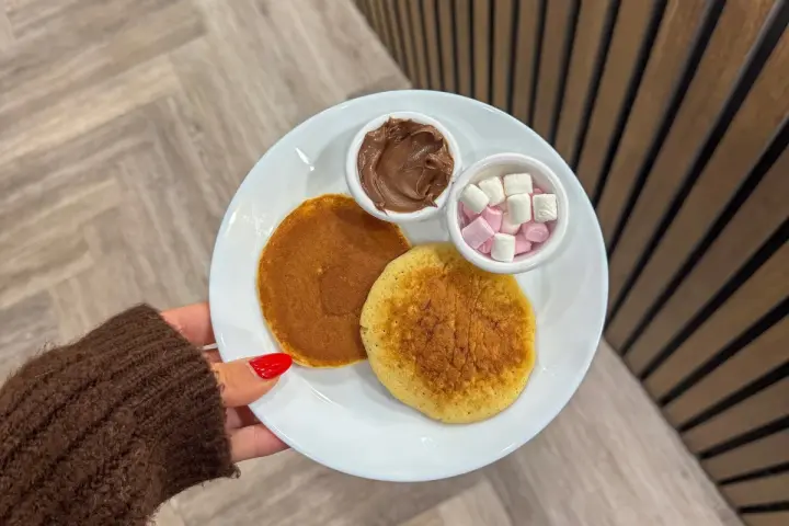 A stack of pancakes at The Café